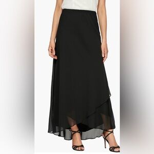 EUC Y2K Goth Black Alex Evenings Tulip Hem Maxi Skirt